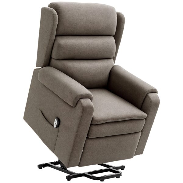 Lift Chair for Elderly, Power Chair Recliner with Footrest, Remote Control, Side Pockets for Living Room, Brown