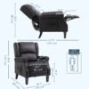 Massage Recliner Chair for Living Room, Push Back Recliner Sofa, Suede Wingback Reclining Chair with Extendable Footrest, Wood Legs, Remote Control, Side Pockets, Black