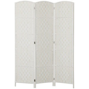 6ft Folding Room Divider, 3 Panel Wall Partition with Wooden Frame for Bedroom, Home Office, Natural