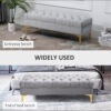 End of Bed Bench, Upholstered Bench, Entryway Shoe Bench with Button Tufted for Living Room, Bedroom, Grey
