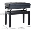 Adjustable Piano Bench with Storage and Soft PU Leather Padded, with Enough Music Storage Design, Black