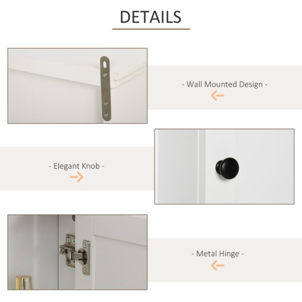 nN2b101887b0d3ebb.jpg Bathroom Wall Cabinet, Wall Mounted Medicine Cabinet with 3 Open Shelves and Storage Cupboard for Laundry Room, White