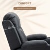 nOp2e61949579f07f.jpg Swivel Massage Recliner Chair Rocker, Overstuffed Manual Reclining Sofa, PU Leather Rocking Chair with Side Pockets, Cup Holders, for Living Room, Nursery, Black