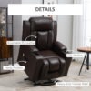 Electric Power Lift Chair, PU Leather Recliner Sofa with Footrest, Remote Control and Cup Holders, Brown