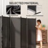 6 Panel Room Divider, 6 Ft Folding Privacy Screen, Portable Freestanding Partition Wall Divider, Charcoal Grey