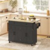 Kitchen Island with Storage, Rolling Kitchen Cart with Charging Station, Drop Leaf, Spice Rack, Towel Rack, Drawers