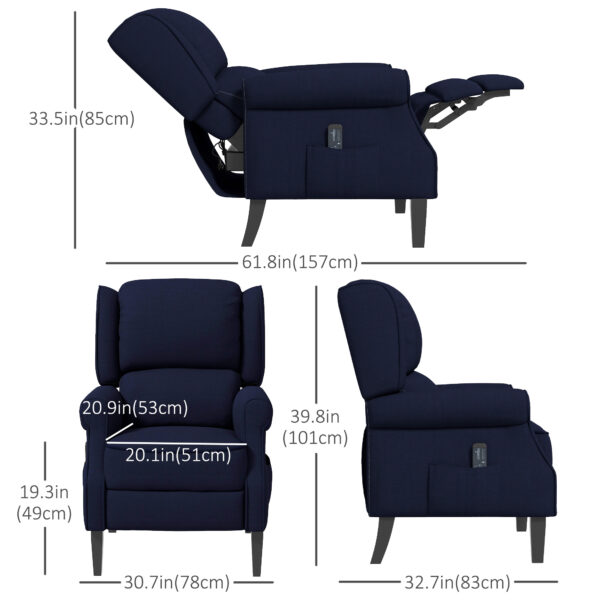 ojs8f618becf606ed.jpg Push Back Recliner Chair, Vibration Massage Recliner for Living Room with Extendable Footrest, Remote, Pocket, Blue