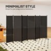6 Panel Room Divider, 6 Ft Folding Privacy Screen, Portable Freestanding Partition Wall Divider, Charcoal Grey