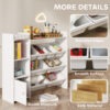 Qaba Kids Bookshelf and Toy Storage Organizer, Children Bookcase with 8 Removable Bins, Cabinet for Playroom, Kids Room, Nursery, White