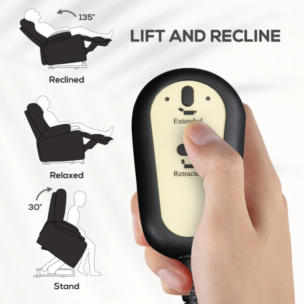 Lift Chair for Elderly, Power Chair Recliner with Remote Control, Side Pockets for Living Room, Black