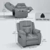 Massage Recliner Chair with Quiet Brushless Motor Pet-Friendly Fabric Power Recliner with 2 Memory Positions Grey