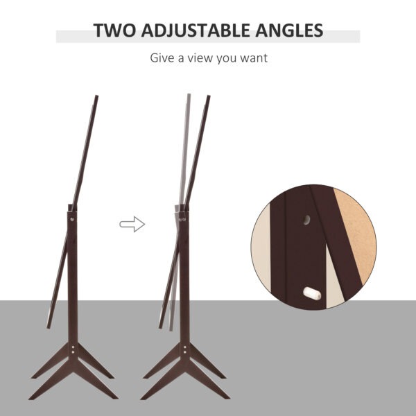 Full Length Mirror, Free Standing Full Body Mirror with Rectangular Frame, Adjustable Angle for Dressing Room, Bedroom, Living Room, Dark Brown