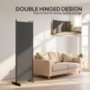 6 Panel Room Divider, 6 Ft Folding Privacy Screen, Portable Freestanding Partition Wall Divider, Charcoal Grey