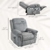 Manual Recliner Chair with Vibration Massage, Side Pockets, Corduroy Reclining Chair for Living Room, Grey