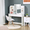 q6E491194971de593.jpg Vanity Table, Makeup Vanity with Open Shelves and Drawer, Dressing Table for Bedroom, White