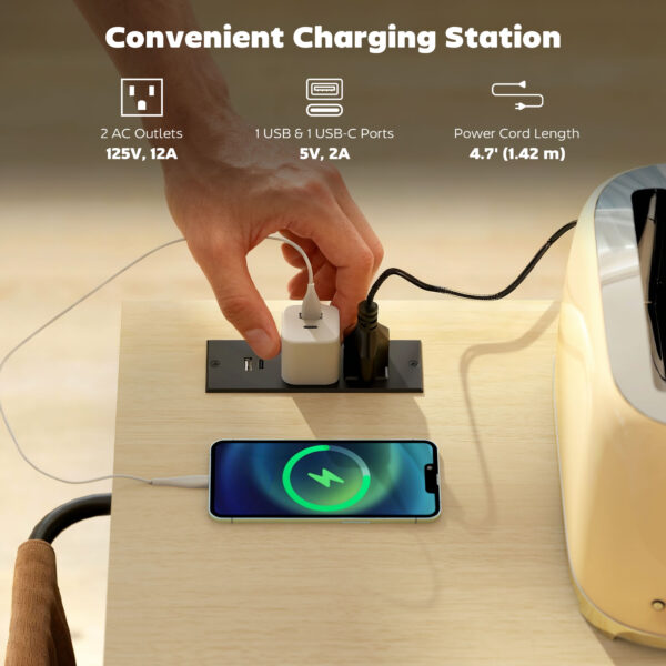 Kitchen Island with Storage, Rolling Kitchen Cart with Charging Station, Drop Leaf, Spice Rack, Towel Rack, Drawers