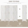 4-panel Wall Partition Farmhouse Room Separator with Foldable Design Wooden Frame 5.6FT, White