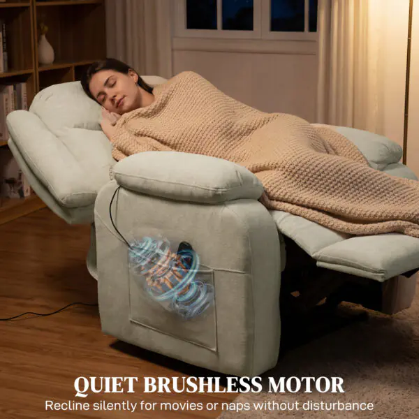rHZ74019c27ff6eb9.jpg Massage Recliner Chair, Power Recliner with Quiet Brushless Motor, Remote, Pockets, 2 Memory Positions, Beige