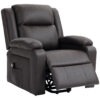 Lift Chair for Seniors, PU Leather Upholstered Electric Recliner Chair with Remote, Side Pockets, Quick Assembly, Brown
