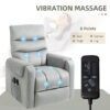 Lift Chair for Elderly, Massage Recliner Chair with 8 Vibration Points, Footrest, Remote Control, Side Pockets, Grey