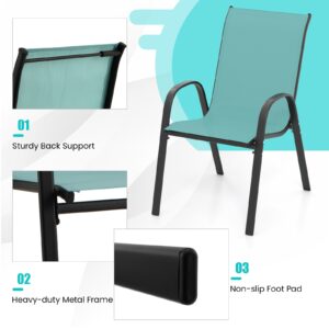 set_of_4_outdoor_patio_chairs_with_weather_resistant_fabric_blue-9.jpg 4 Pieces Stackable Patio Dining Chairs Set with Armrest