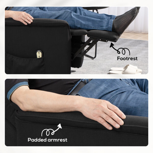 Lift Chair for Elderly, Power Chair Recliner with Remote Control, Side Pockets for Living Room, Black