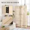 srZd2919491e47ad9.jpg 3 Panel Room Divider, Detachable Folding Privacy Screens with Palm Leaf Design for Home Office, Natural Wood Finish