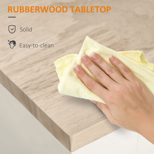 Kitchen Trolley Mobile Kitchen Island on Wheels Serving Cart Wooden Storage w/ Drawer and Towel Bar White