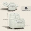 Massage Recliner Chair, Power Recliner with Quiet Brushless Motor, Remote, Pockets, 2 Memory Positions, Beige