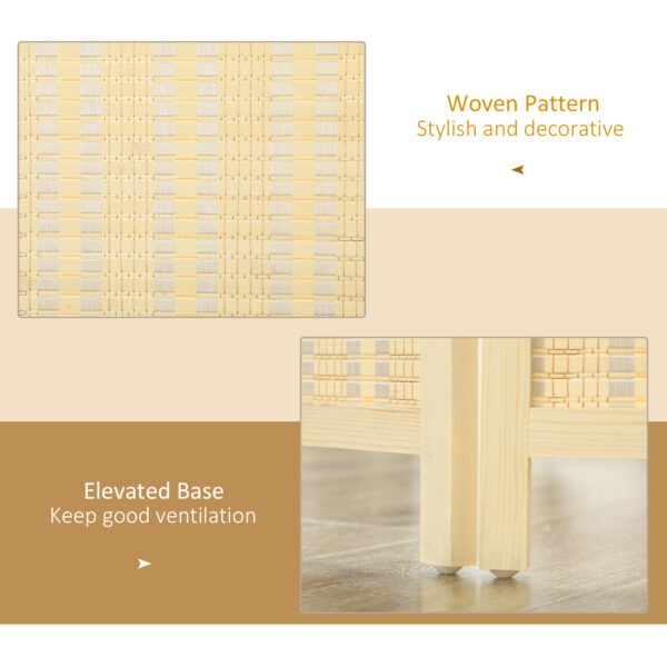 Woven Bamboo Room Divider, 3 Panel Folding Indoor Privacy Screens for Home Office, Natural Wood