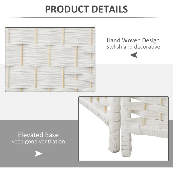 6ft Folding Room Divider, 3 Panel Wall Partition with Wooden Frame for Bedroom, Home Office, Natural