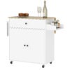 ub62be19bf8e71359.jpg Rolling Kitchen Island with Drop Leaf, Kitchen Storage Cart with Drawer, Spice Rack and Towel Rack, White