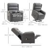 Lift Chair for Elderly, Power Chair Recliner with Footrest, Remote Control, Side Pockets for Living Room, Grey