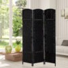vBXee51960ef32834.jpg 6ft Folding Room Divider, 3 Panel Wall Partition with Wooden Frame for Bedroom, Home Office, Black