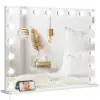 vYDe5919b7c718791.jpg Hollywood Vanity Mirror with Lights, 31.5" x 24.4" Lighted Makeup Mirror with 3 Colour, 10X Magnifying, USB Port, White