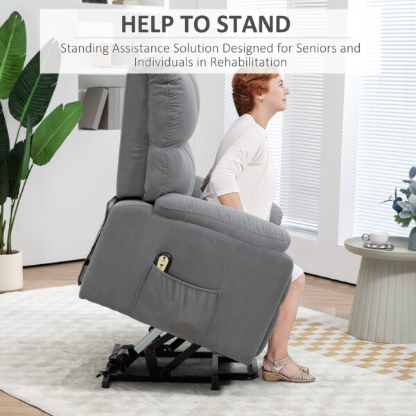 vkp43818e40c4c94c.jpg Lift Chair for Seniors, Microfibre Upholstered Electric Recliner Chair with Remote, Quick Assembly, Grey