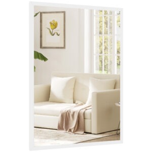 22" x 30" Bathroom Mirror for Wall, Rectangular Mirror for Living Room, Bedroom, Entryway, White