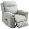 Manual Recliner Chair with Vibration Massage, Thick Foam Padding, Side Pockets for Living Room, Grey