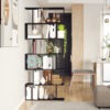 Wooden S Shape Bookcase 6 Shelves Storage Display Home Office Furniture