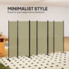 6 Panel Room Divider, 6 Ft Folding Privacy Screen, Portable Freestanding Partition Wall Divider, Beige