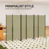 6 Panel Room Divider, 6 Ft Folding Privacy Screen, Portable Freestanding Partition Wall Divider, Beige