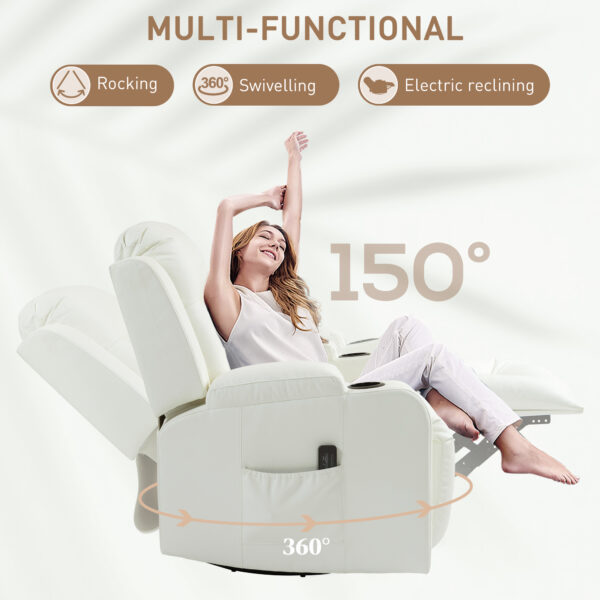 xN5195194948bf157.jpg Swivel Massage Recliner Sofa, Overstuffed Manual Reclining Sofa, PU Leather Rocking Chair with Side Pockets, Cup Holders, for Living Room, Nursery, Cream White