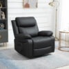 PU Leather Reclining Chair with Vibration Massage Recliner, Swivel Base, Rocking Function, Remote Control, Black