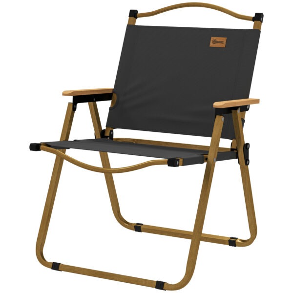 Camping Chair, Lightweight Folding Chair, Portable Armchair, Excellent for Festivals, Fishing, Dark Grey