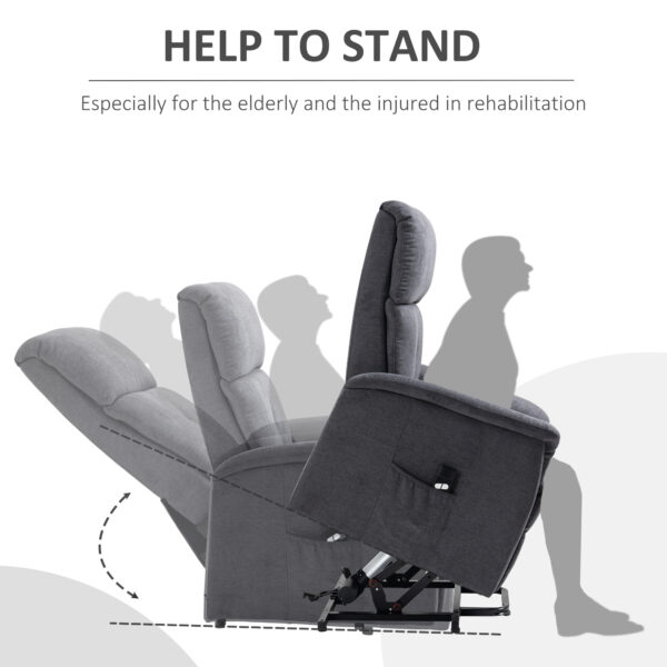 Power Lift Chair Electric Recliner Sofa for Elderly with Remote Control & Side Pocket for Living Room, Grey