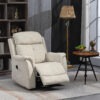 Manual Recliner Chair with Vibration Massage, Reclining Chair Nursing Chair with Side Pockets, 5 Massage Modes, for Living Room, Beige
