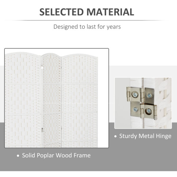 6ft Folding Room Divider, 4 Panel Wall Partition with Wooden Frame for Bedroom, Home Office, Natural