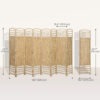 8 Panel Folding Room Divider, Portable Privacy Screen, Wave Fiber Room Partition for Home Office, Natural