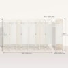 8 Panel Folding Room Divider, Portable Privacy Screen, Wave Fiber Room Partition for Home Office, White