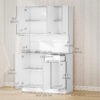 71" Modern Buffet with Hutch, Standing Kitchen Hutch with Storage Cabinets, Drawer, Open Space with Microwave Stand, White